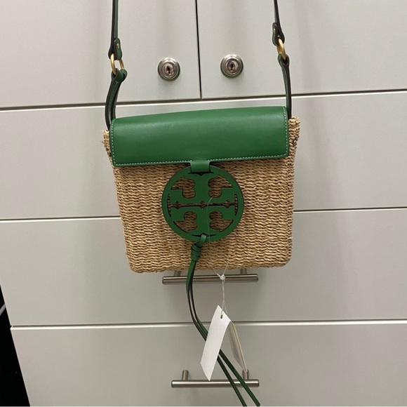 NWT Tory Burch Miller Straw Cross Body NWT - Picture 6 of 7
